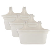 Kuber Industries Hanging Flower Pot|Double Hook Plant Container|Durable Plastic Glossy Finish Pots for Home|Balcony|Garden|12 Inch|Pack of 3 (White)
